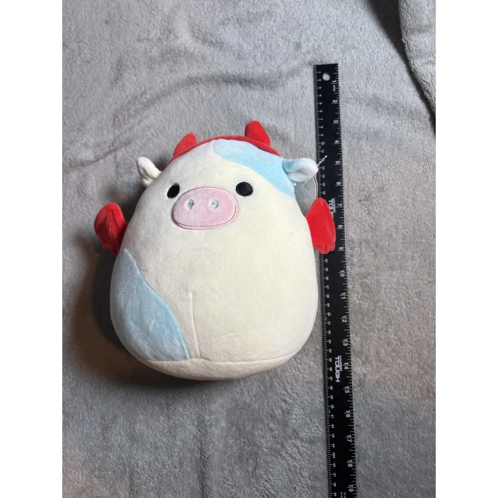 Squishmallows Belana Cow Plush with Bat Devil Costume 8